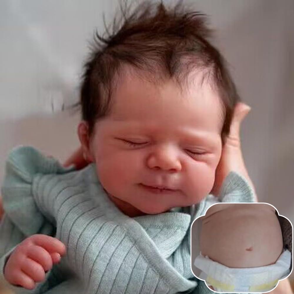 RXDOLL Reborn Baby Dolls Silicone Full Vinyl Body Girl 18 Inches Realistic Baby Dolls Full Body Silicone Lifelike Newborn Baby Girl Dolls Real Life Baby Doll Xmas Gifts