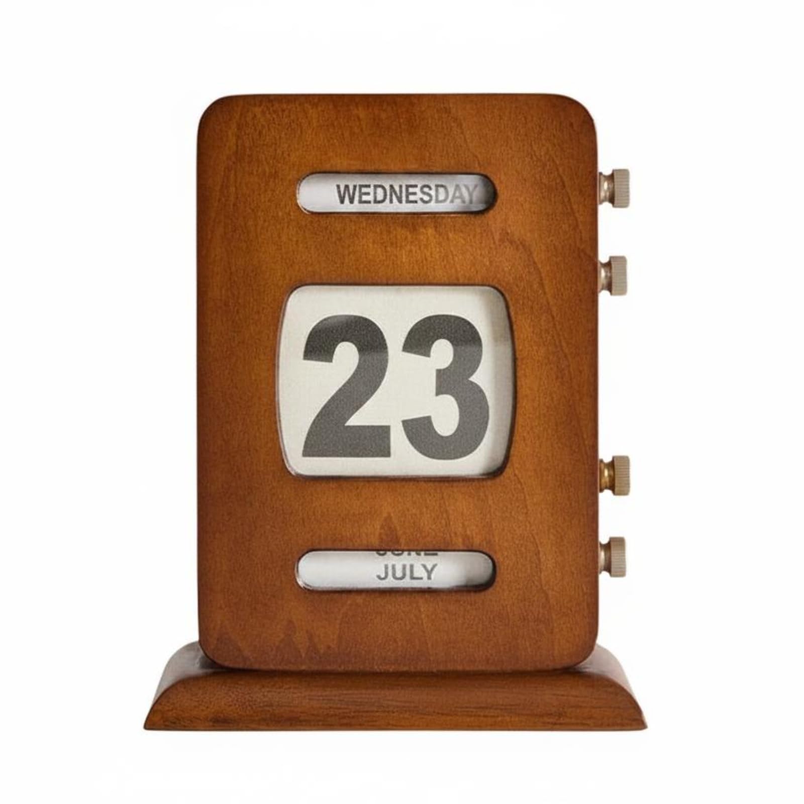 Calendario da Tavolo Legno Vintage Espositore Data Completa Artigianato Quercia Facile Regolazione Manuale Adatto per Scrivania Lettura