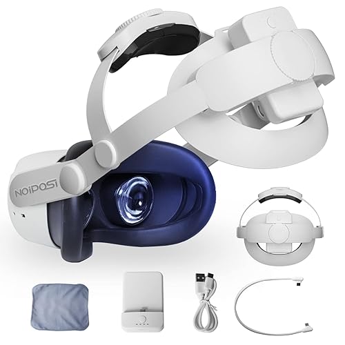 Head Strap with Battery for Oculus Quest 2, 7500mAh Extend 4-5H Playtime, Adjustable Comfort Elite Head Strap Replacement, Lightweight Design and Enhanced Support in VR for Oculus/Meta Quest 2 - Headstrap with 7500mah Battery