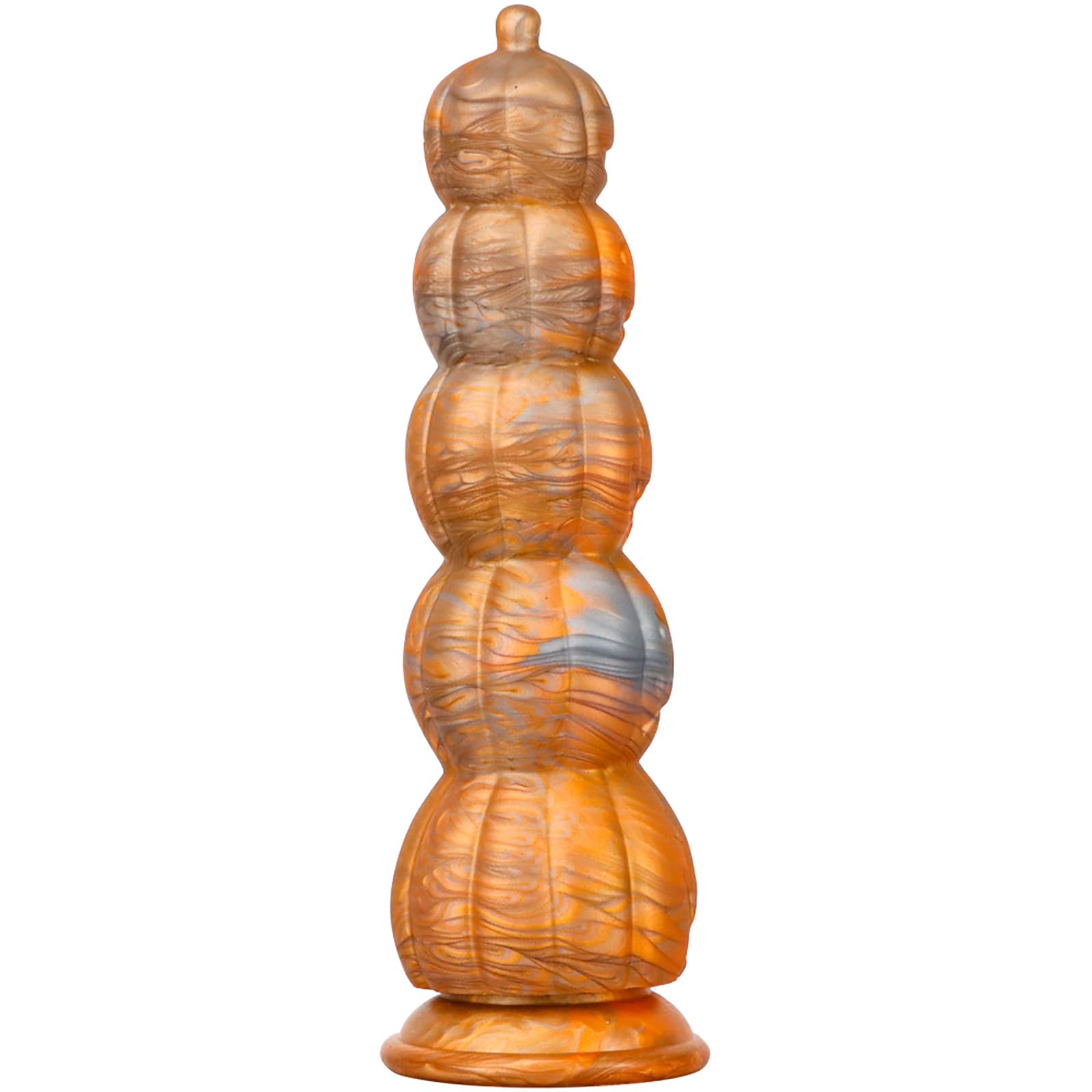 Pumpkin Realistic Dildo with uction Cup, 5 Beads Realistic Dildo Fake Penis Adult Sex Toy for Man Woman - S: S