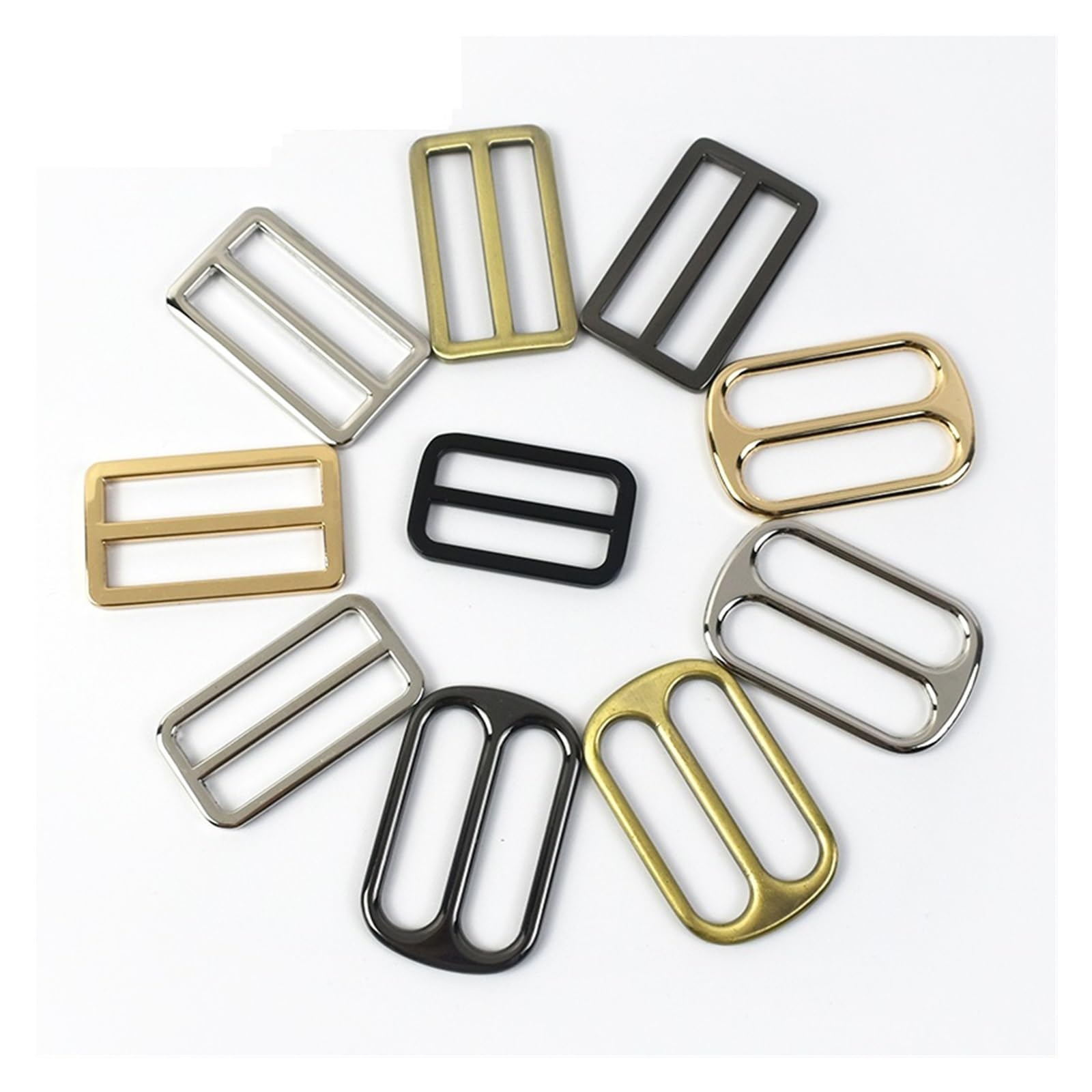 Fibbia in Metallo 10/20 pz 25-50mm fibbie in metallo for cinghia for tessitura Tri Glide cursore chiusura cintura regolatore fibbia accessori Hardware fai da te