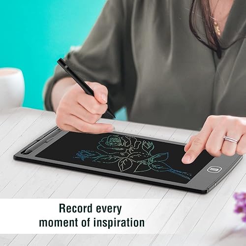 Miniatura 6 de 2 unidades 8.5 pulgadas reutilizable colorido LCD escritura tableta Ewriter, tiqus bloc de notas con lápiz capacitivo, negro