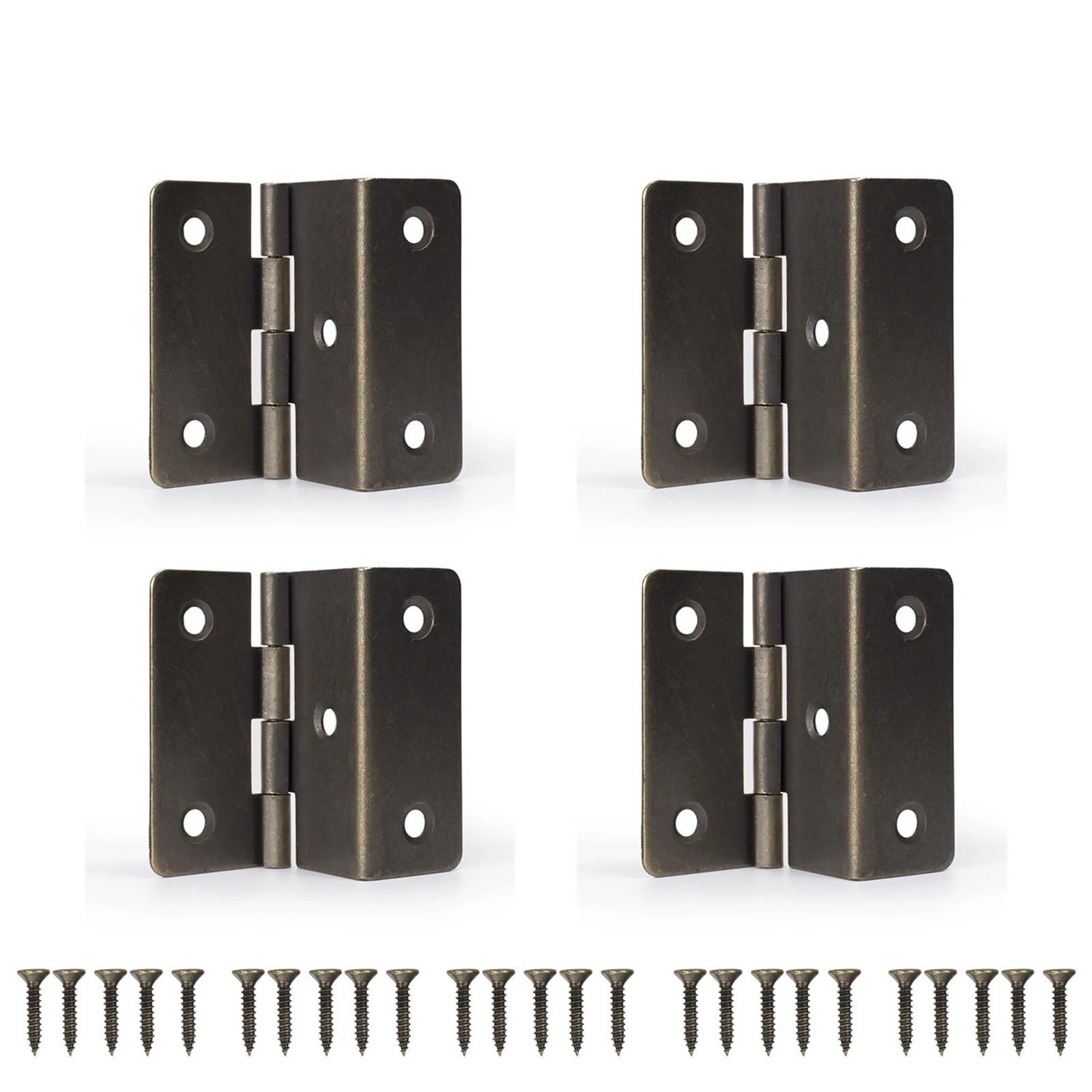 Door Hinge 10Pcs Antique Bronze Color Iron 2" Hinge for Furniture Door Open 270 Degree Furniture Hinge with Screws