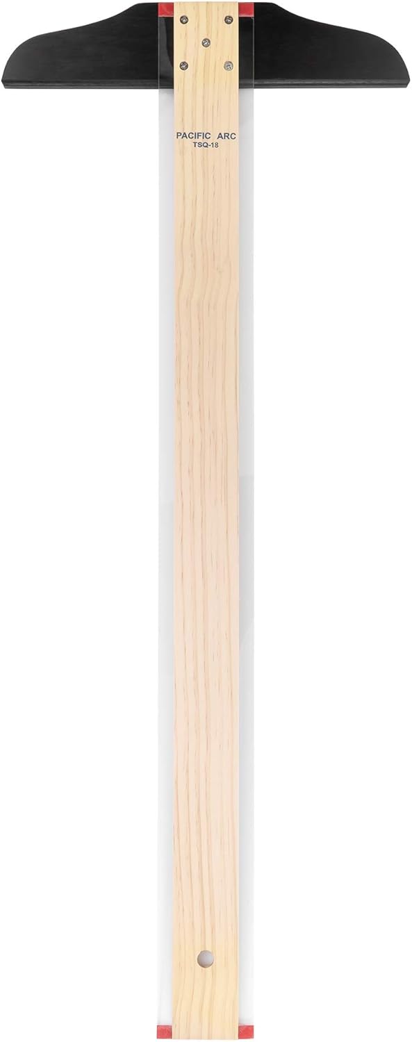 Pacific Arc 30 Inch T Square, Traditional Maple Blade with Acrylic Edge