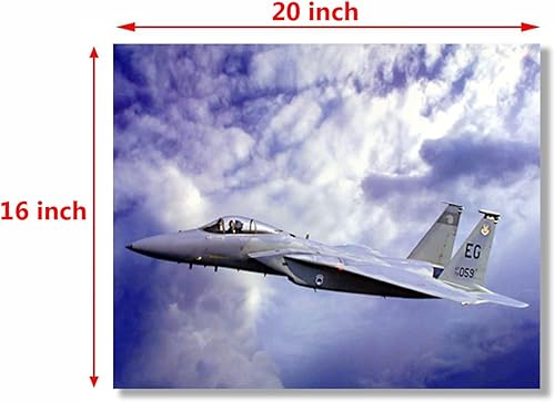 Póster decorativo de pared de aviones militares F-15 Eagle Jet Aviation Aviation (16 x 20 pulgadas)