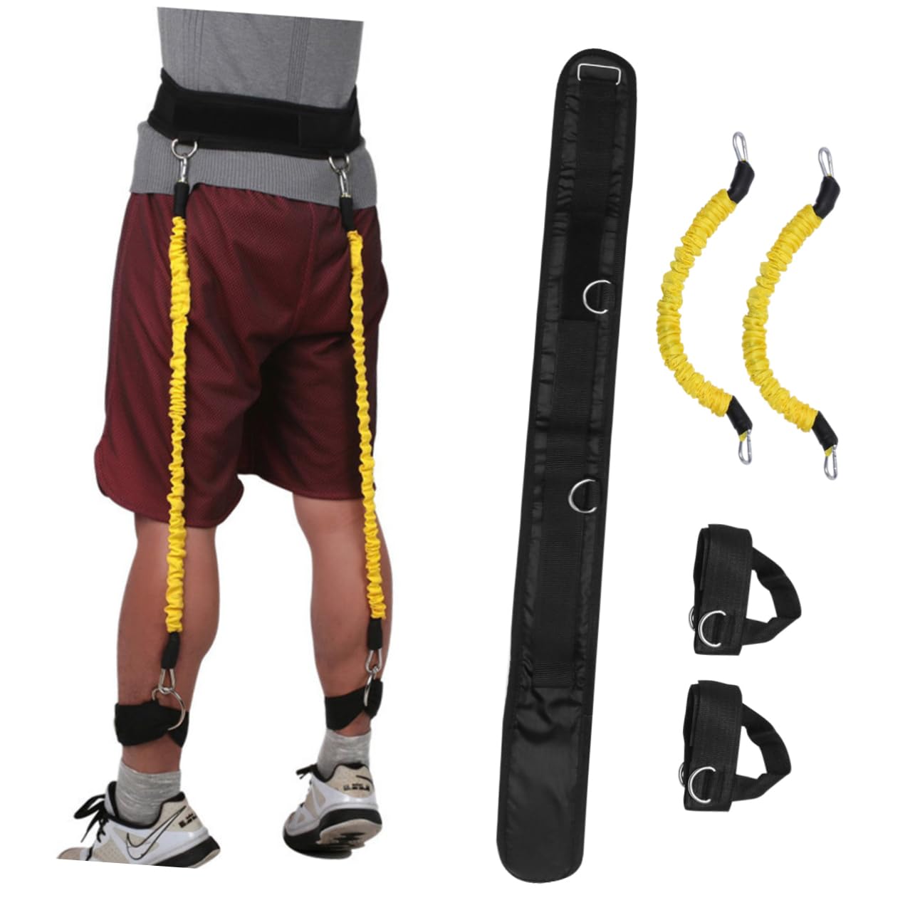 Hemobllo Set da 1 Cintura Elastica per Allenamento Gambe in Lattice, Resistente 50 Libbre, Leggero per Palestra e Squat Profondi
