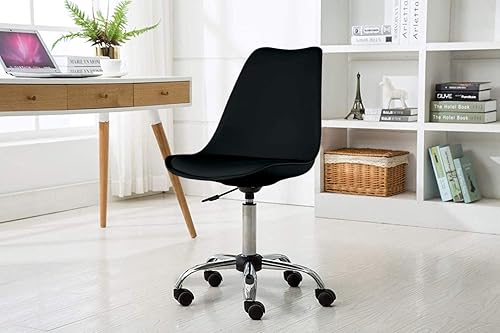 Miniatura 3 de Porthos Home Yui - Silla de oficina sin brazos, asiento de plástico resistente al agua y a las manchas con cojín tapizado de poliuretano, patas de