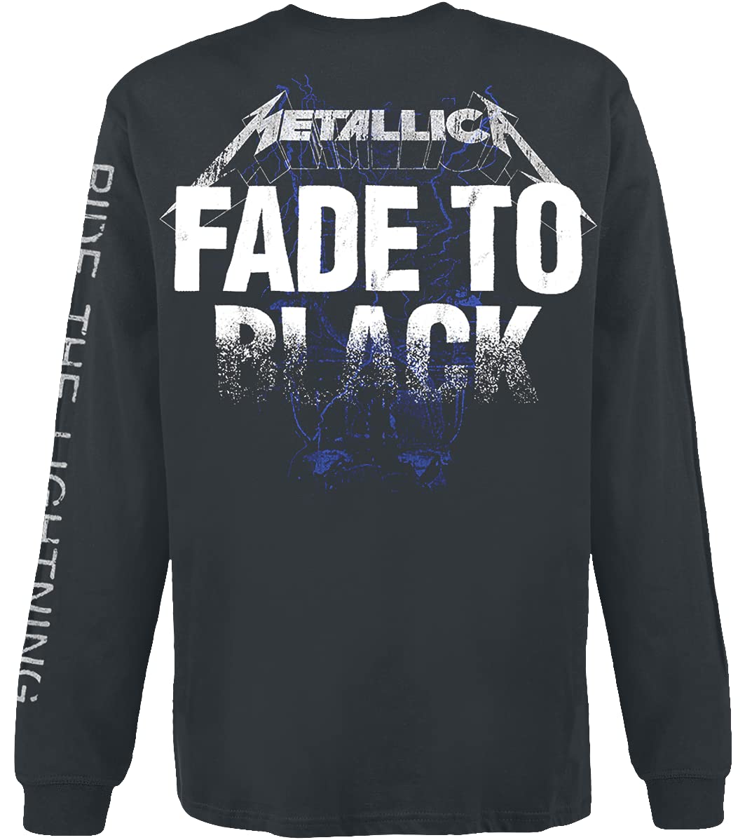 Générique Metallica Fade Homme T-Shirt Manches Longues Noir 100% Coton Regular/Coupe Standard
