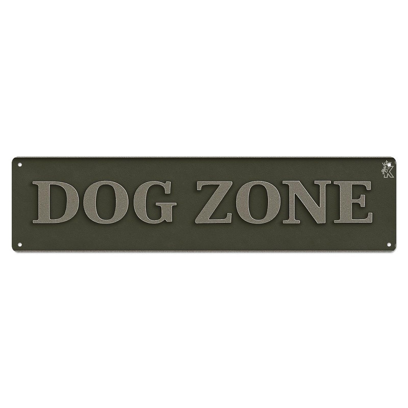 Dog Zone Sign Pattern Metal Tin Sign Plaque