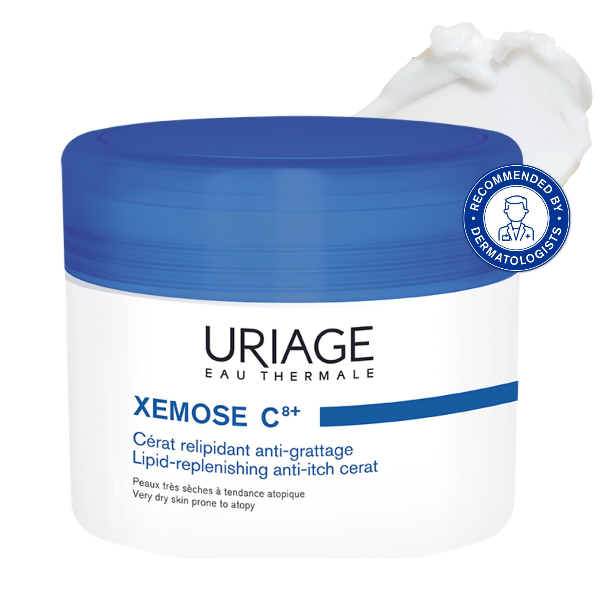 Uriage Xemose C8+ Cerato anti-irritazioni per pelle molto secca soggette ad eczema atopico con Burro di Karité 25% - Cerato molto ricco che si scioglie per lenire le sensazioni