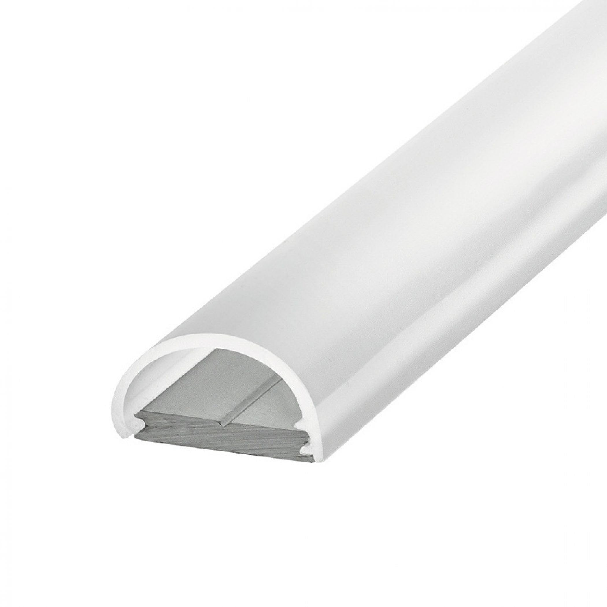 Integral Led Integral Ilpfs059 Round Profile For Led Tape, 13.8Mm X 8Mm 2M, Frosted Diffuser, Surface-Mount