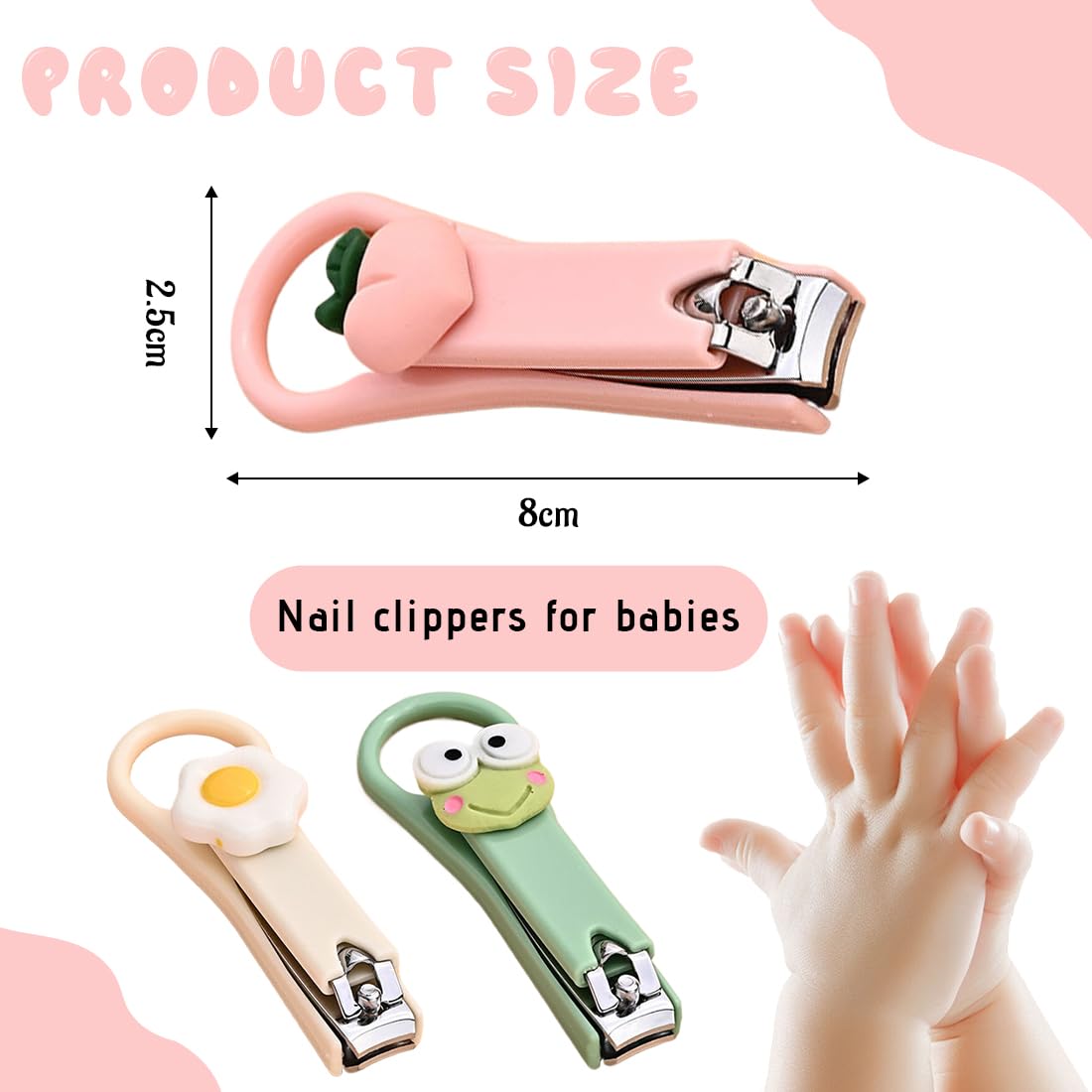3 Pieces Kids Nail Clipper, Baby Nail Clipper, Nail Care, Cartoon Cute