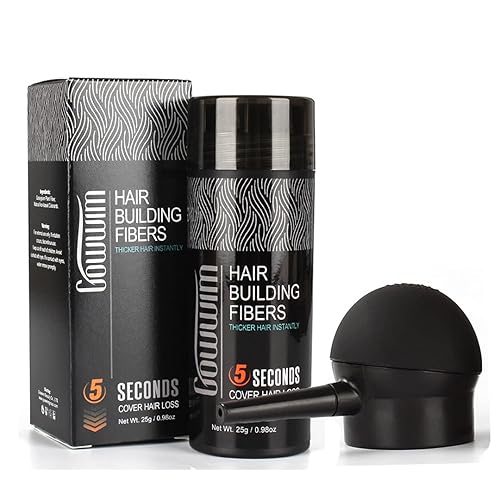 GOWWIM Fibras gruesas para el cabello el mejor juego 2 en 1 fibras de construcción de cabello de queratina y aplicación de pulverización boquilla de