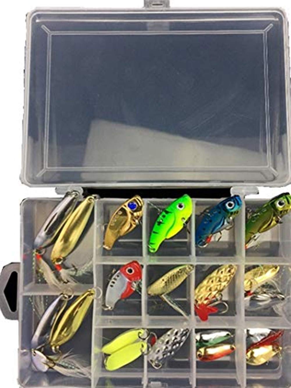 21Pcs Kits de señuelos para Pesca, LAEMALLS Cebos Artificiales de Pesca Cebo Duros/Suaves, Ojos 3D, Accesorios Cebos Articulos de Pesca para la Pesca, Trucha, Bagre, Bass, Salmón y Lucio#2