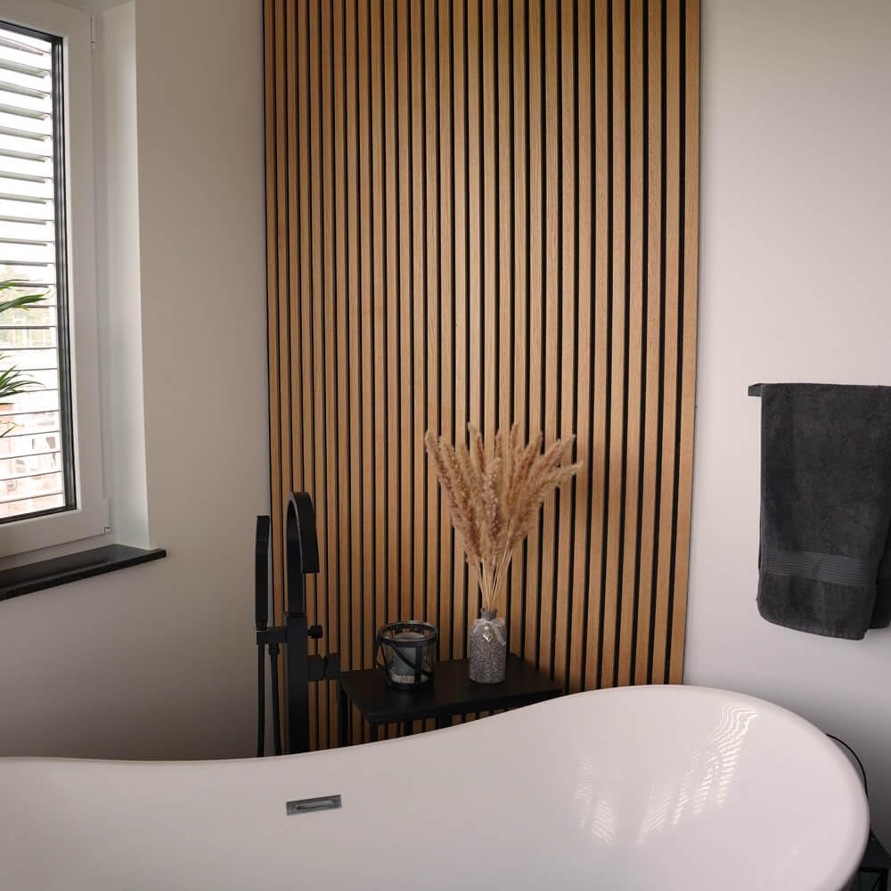 HOME DELUXE - Pannello acustico Sonic Oiled Oak – 6 pannelli, legno in MDF, feltro in poliestere, posizionabile su e fianco I pannelli fonoassorbenti, pannelli acustici da parete