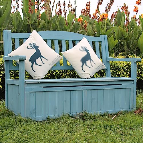 Banc de rangement d'extérieur en bois 44 pouces avec coffre de terrasse 400 kg