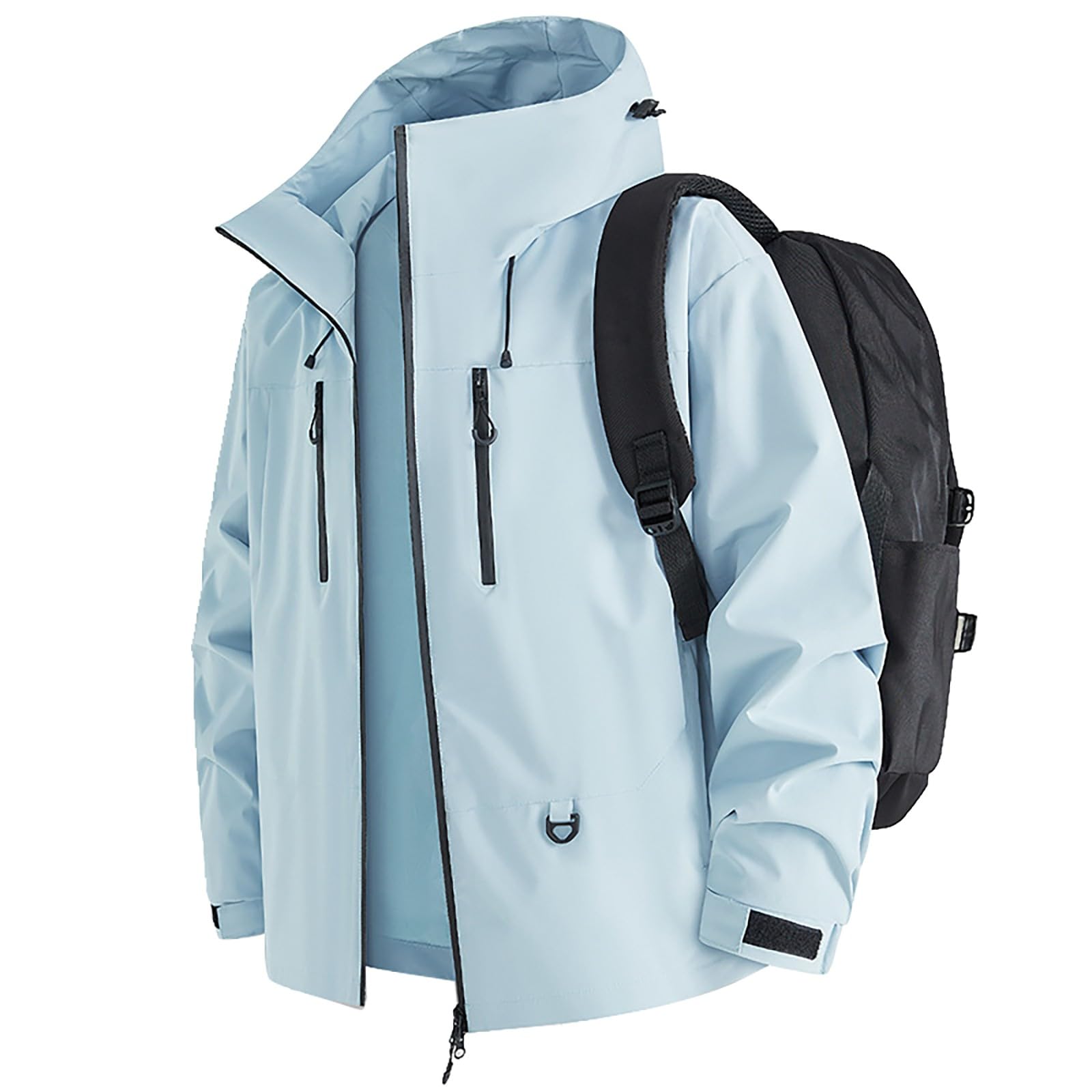 Giacca Antipioggia Da Donna, A Leggera Con Cappuccio, Impermeabile Ripiegabile Pellicce Ecologiche Donna Sportiva Invernale Trekking Moto Pieghevole Running Antivento Giubbotto Alpinismo