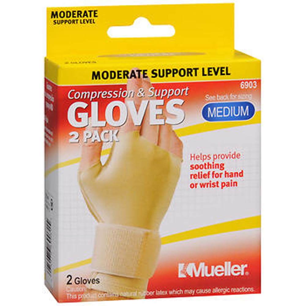 Mueller Compression Wrist Gloves-Medium 7.5 in. - 8.5 in