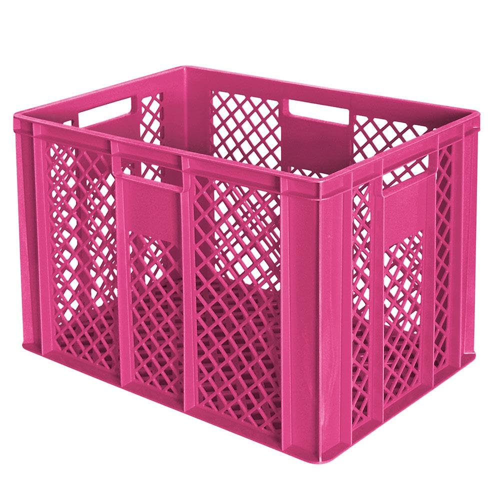 BRB Handwagen mit Kunststoffkorb H 410 mm, LxBxH 1250x640x660 mm, Tragkraft 200 kg (pink)