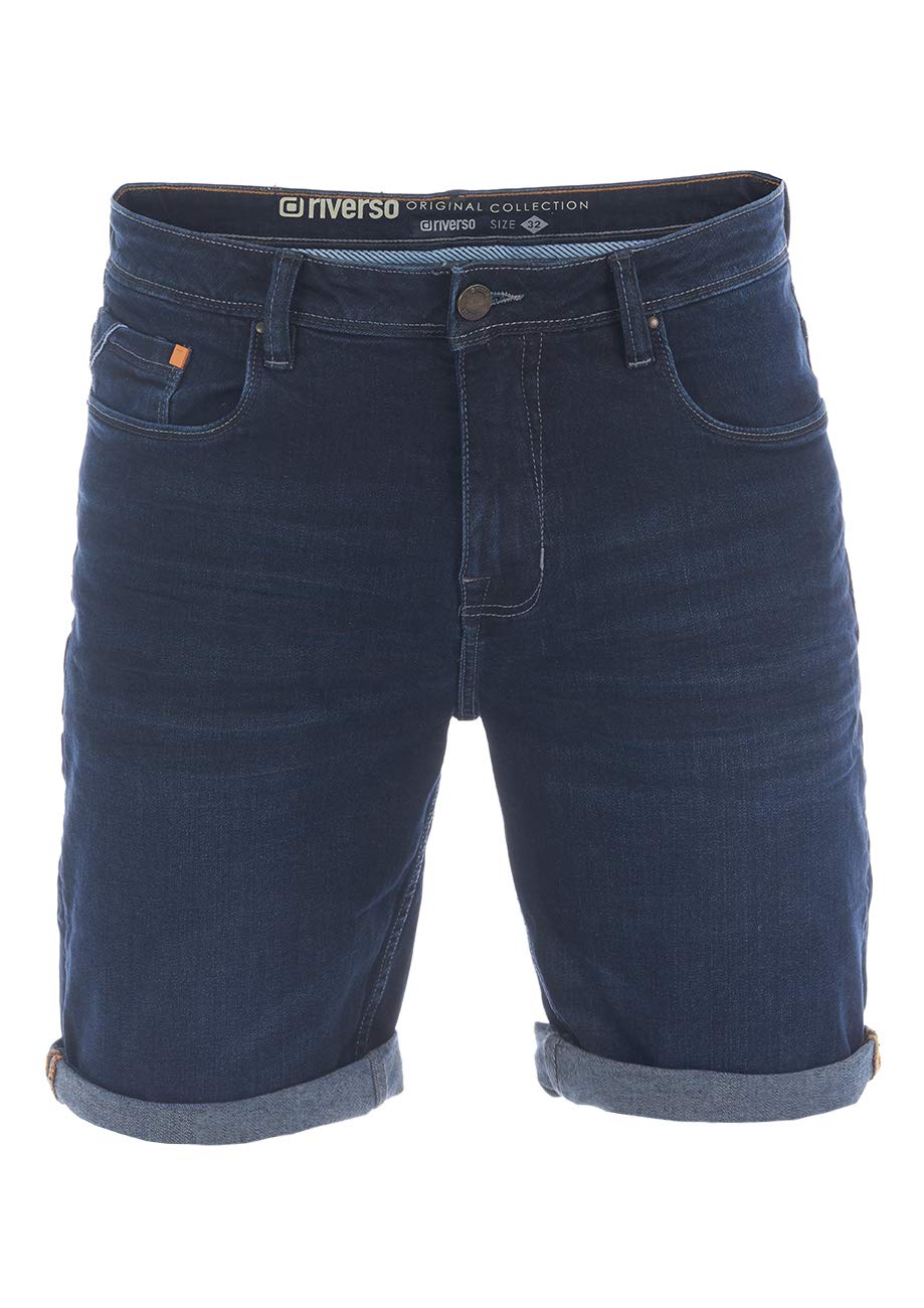riverso RIVUdo Pantalones Vaqueros Cortos para Hombre, Jeans Short, Corte Regular, 99% algodón, Bermudas, Gris, Azul Claro, Azul, Negro, W30 - W42