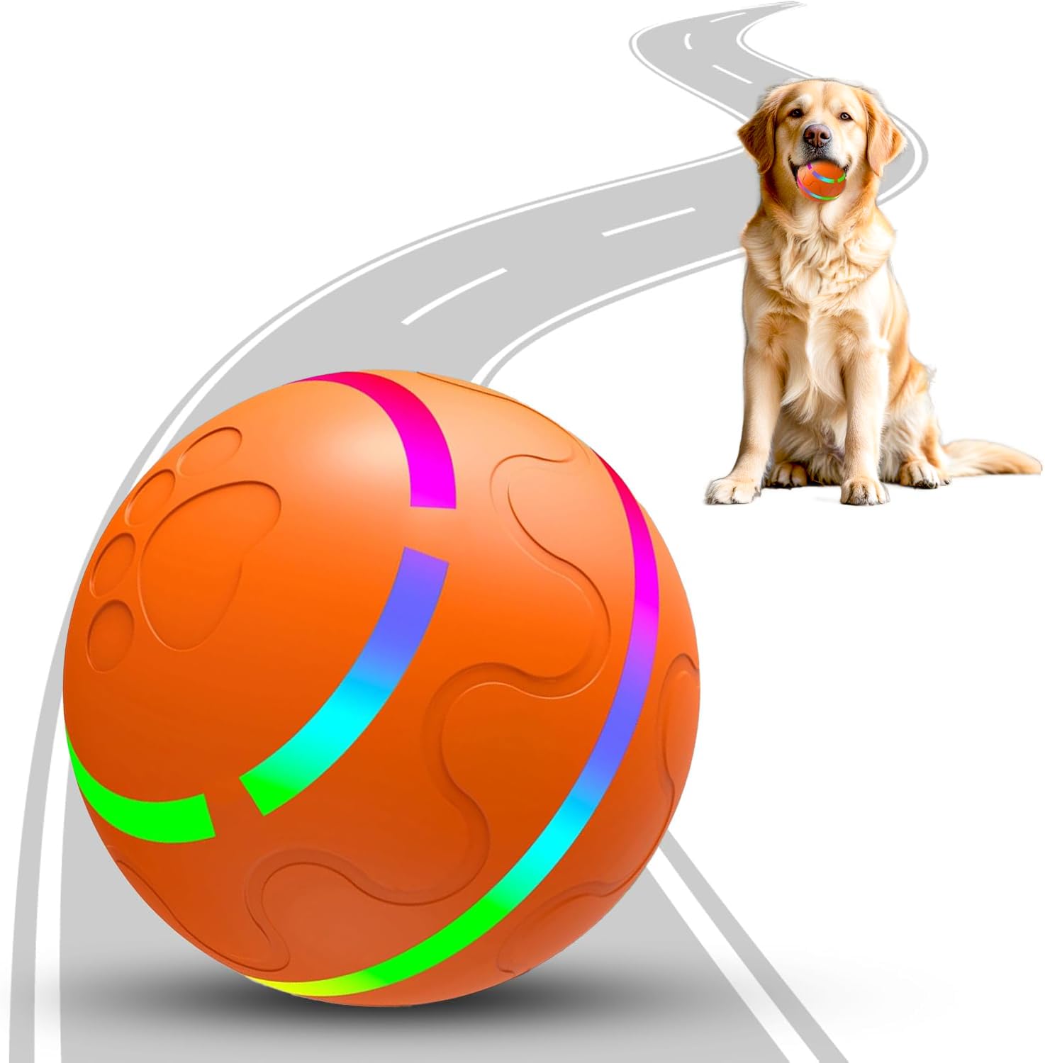 Interactive Rolling Dog Toys Dog Ball 2025 Newly Upgraded Durable Motion Activated Automatic Moving Bouncing Vibrating Pet Toys