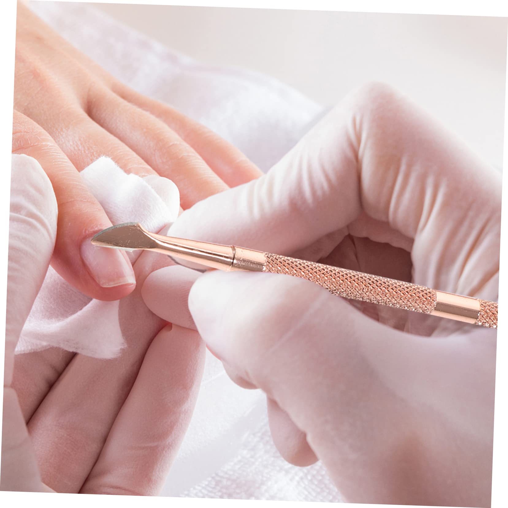 IWOWHERO Professional Nail Art Tools Set 2pcs Cuticle Pusher Rose Gold Stainless Steel Cuticle Remover