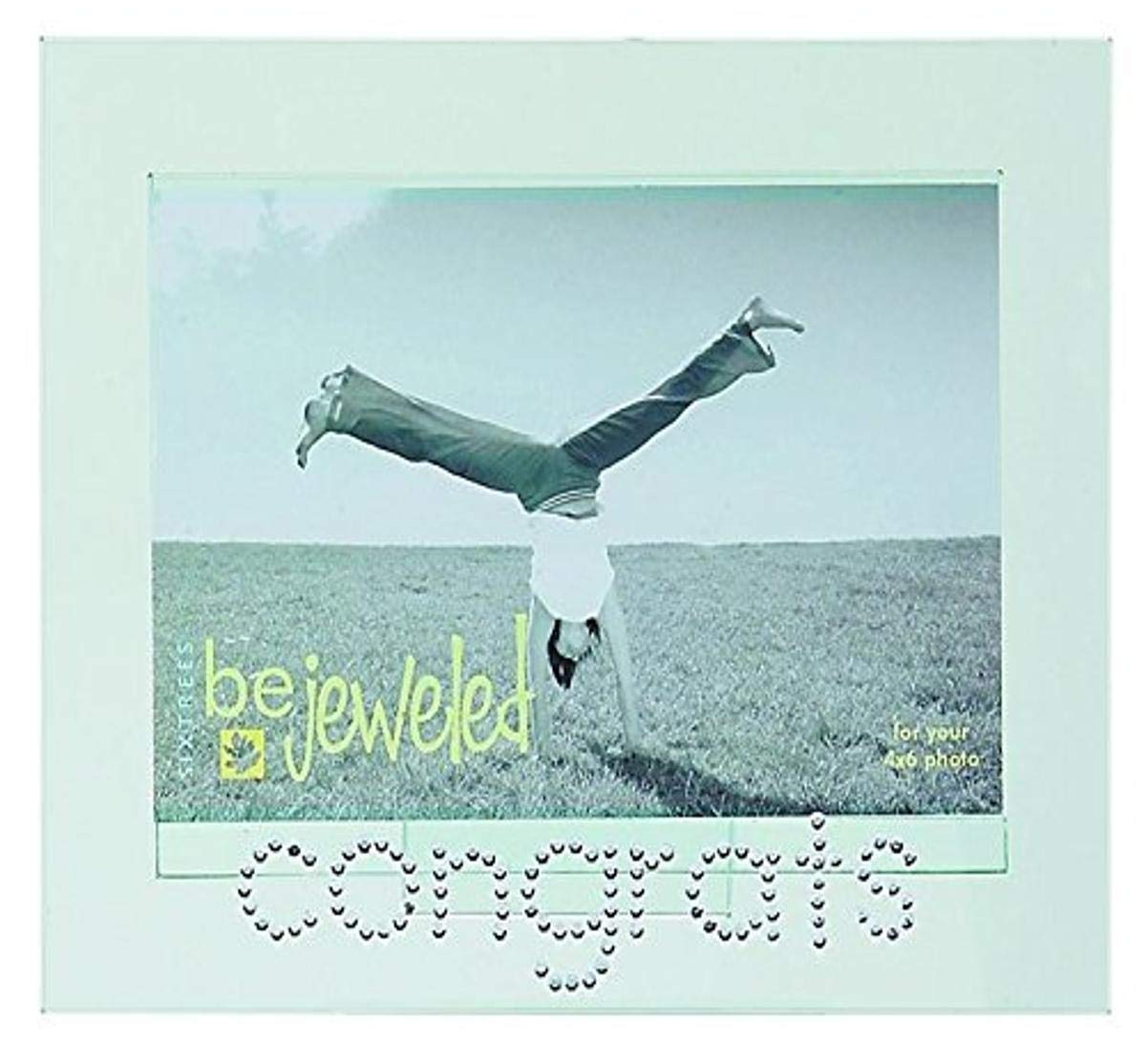 Sixtrees Glass Expressions Congrats Photo Frame, Glass, White