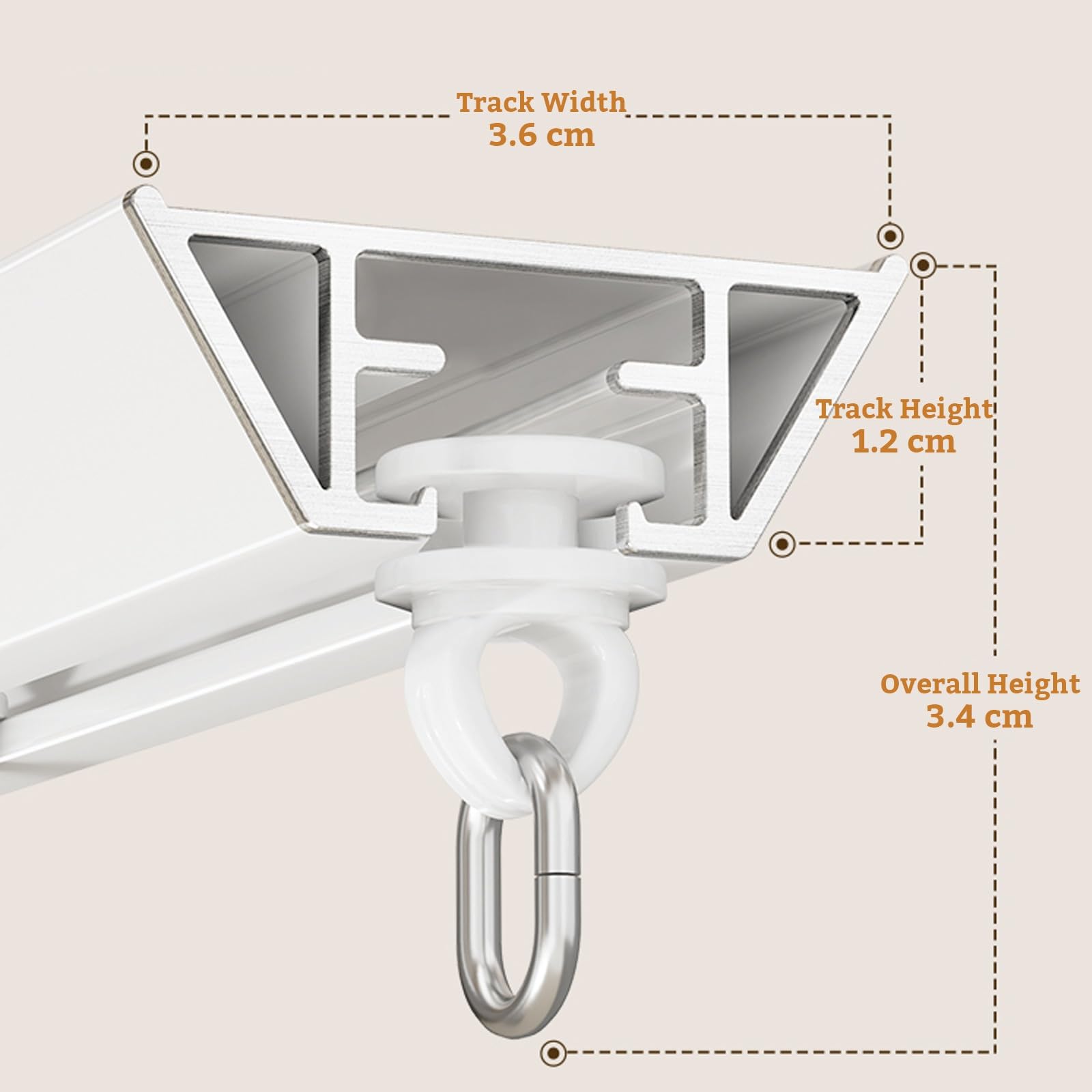 Tringle à rideaux adhésive sans perçage - Système de tringle à rideaux en aluminium pour séparation de pièce - Idéal pour ouverture vers l'intérieur et baie - Blanc - 100 cm