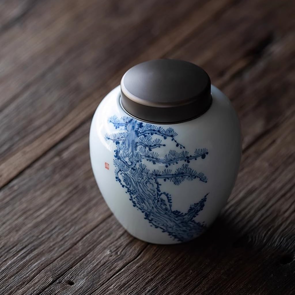 Organizer na torebki na herbatę Pojemnik do przechowywania herbaty Ręcznie malowane duże puszki na herbatę, domowe białe porcelanowe puszki do przechowywania herbaty, ceramiczne puszki na herbatę i m