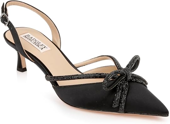 Badgley Mischka Womens Angelina Slingback Kitten Heels