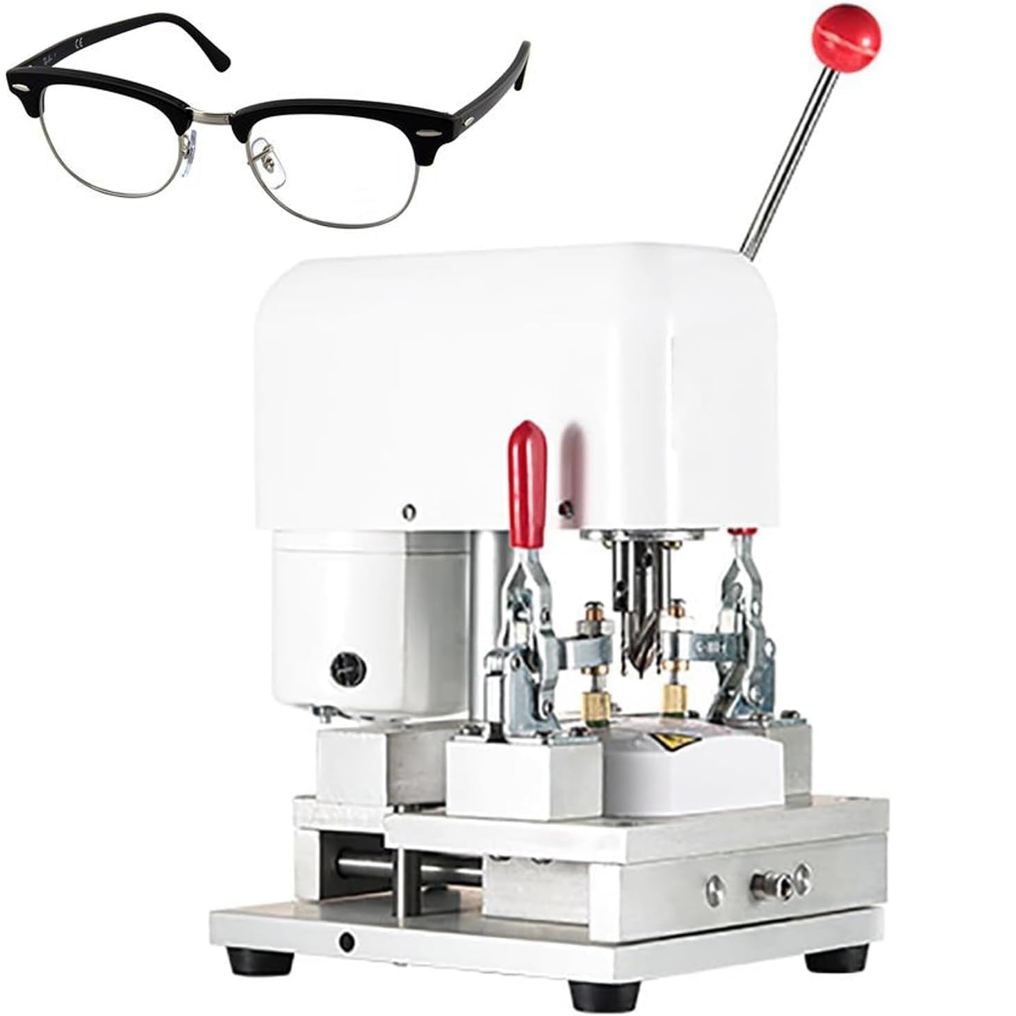 Eiwitany Three-Hole Optical Lens Template Punching Drilling Machine with Adjustable Knob for Ophthalmic Hospitals and Eyeglass Shops