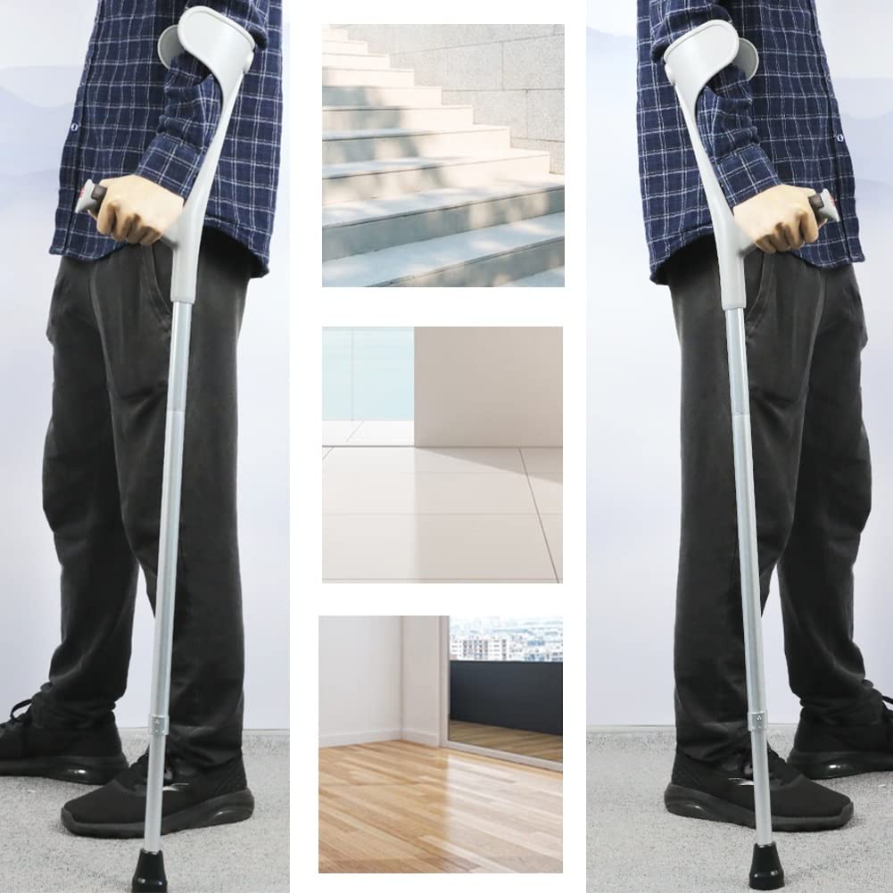 Muletas Ortopédicas para Adultos, Muletas para Viaje（1 Unidad）, Muletas para Caminar, Empuñadura Ergonómicas, Altura Aplicable: 140-190cm