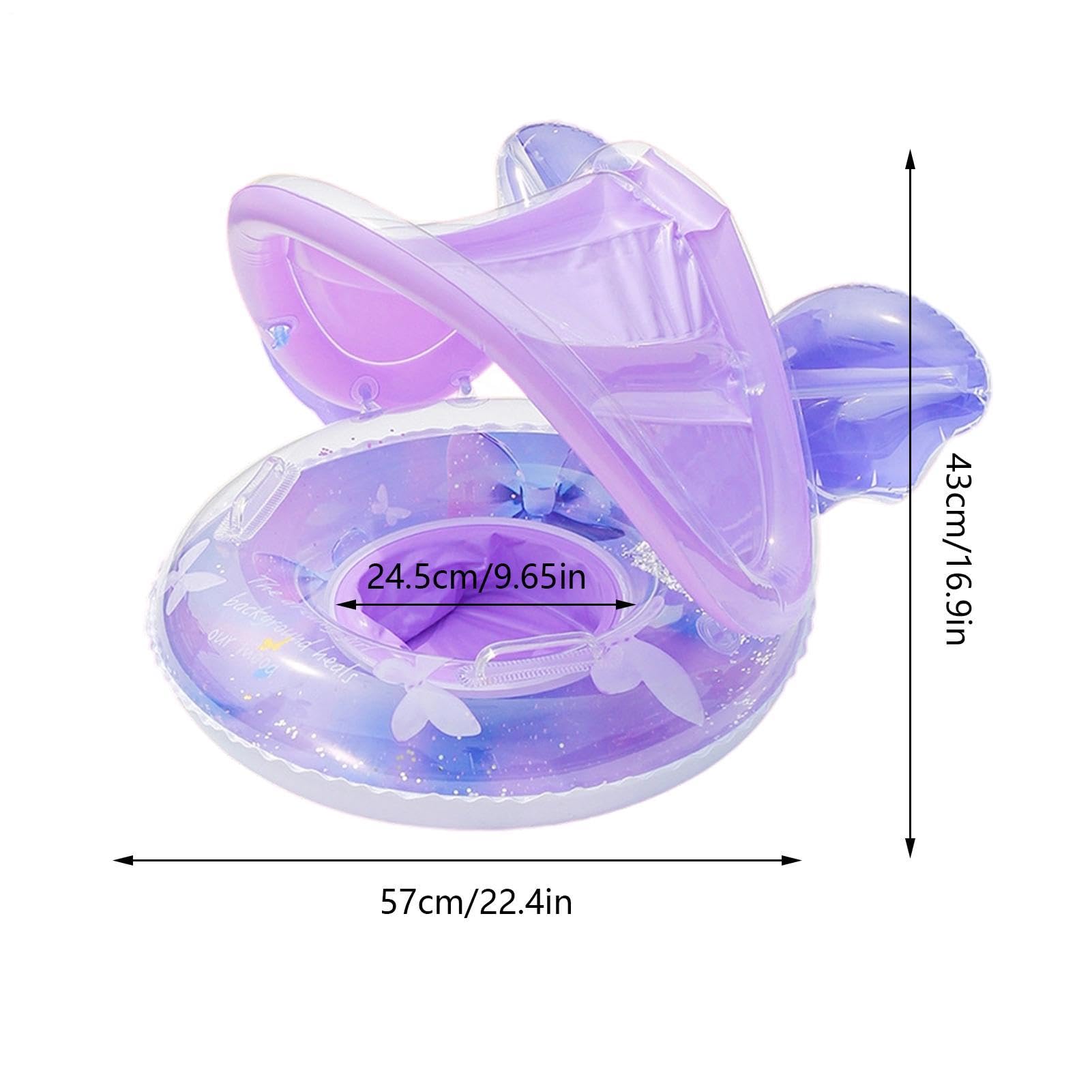 Flotteurs Enfant pour Piscine | Chaise Longue Flottante Forme Papillon avec Auvent - Flotteurs d'eau pour - pour La Baignade Extérieur Au Jardin Au Lac en Été Et Jeux À La Plage