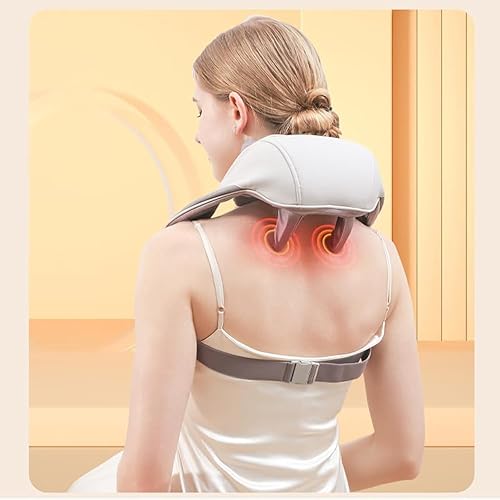Masajeador de cuello, masajeador Shiatsu de espalda y cuello con calor, masajeador eléctrico de hombros y cervical, almohada de masaje para cuello,