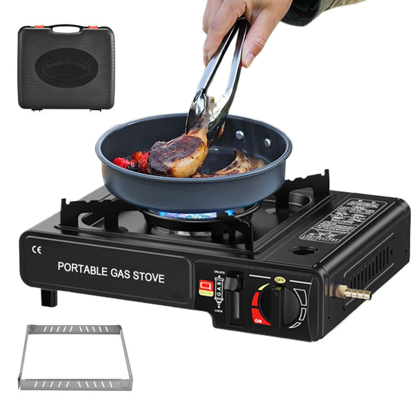 Fornello da Campeggio Stufa da Trekking Leggera | Attrezzatura Survival 2 in 1 con Bruciatore per Cucina Esterna, Picnic, Grill, Avventure in Montagna e Zaino in Spalla
