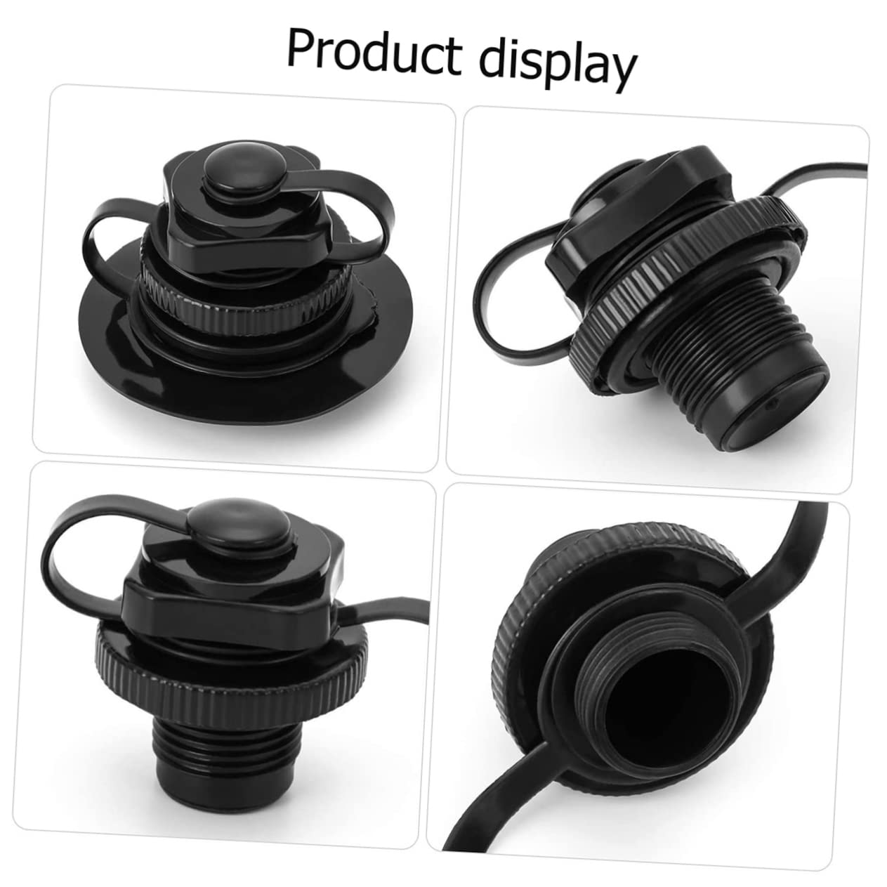 Toyvian Ugello del Gas di Boston Aria Inflazione Gonfiabile Adattatore di Gonfiaggio Gommone Adattatore Tubo Pompa di Gonfiaggio Valvola di Boston PVC Nero