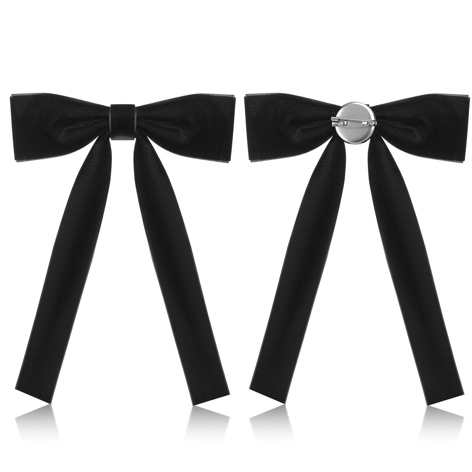 Geyoga 2 Pack Western Bow Ties for Men Colonel Tie Black Ladies Bowtie Clip for Uniform Party