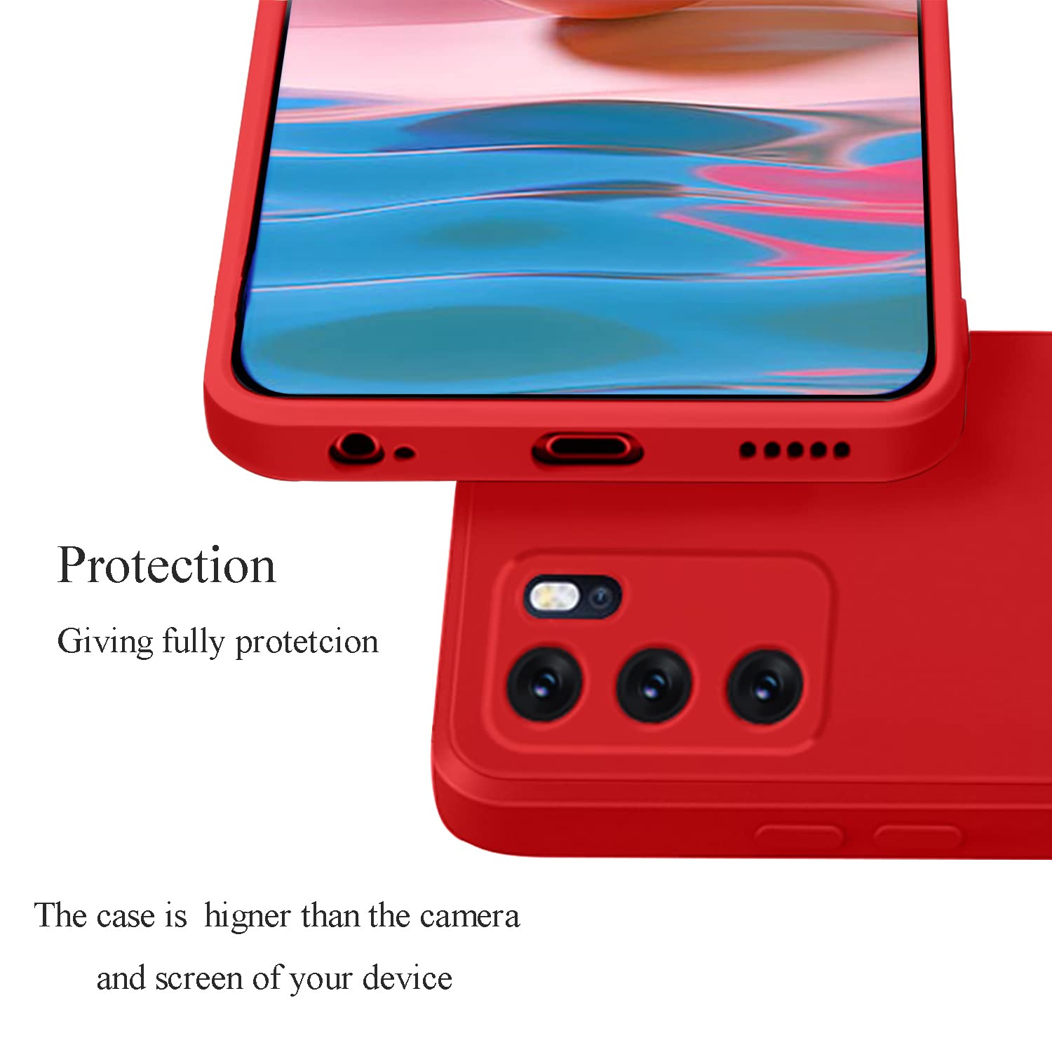 Yarxiawin Custodia per OPPO Reno 6 Pro Plus 5g Sottile Rosa, Setosa al Tatto per OPPO Reno 6 Pro Cover Silicone Morbido Antiurto Case Carino Anti-impronta Estetica (Rosso