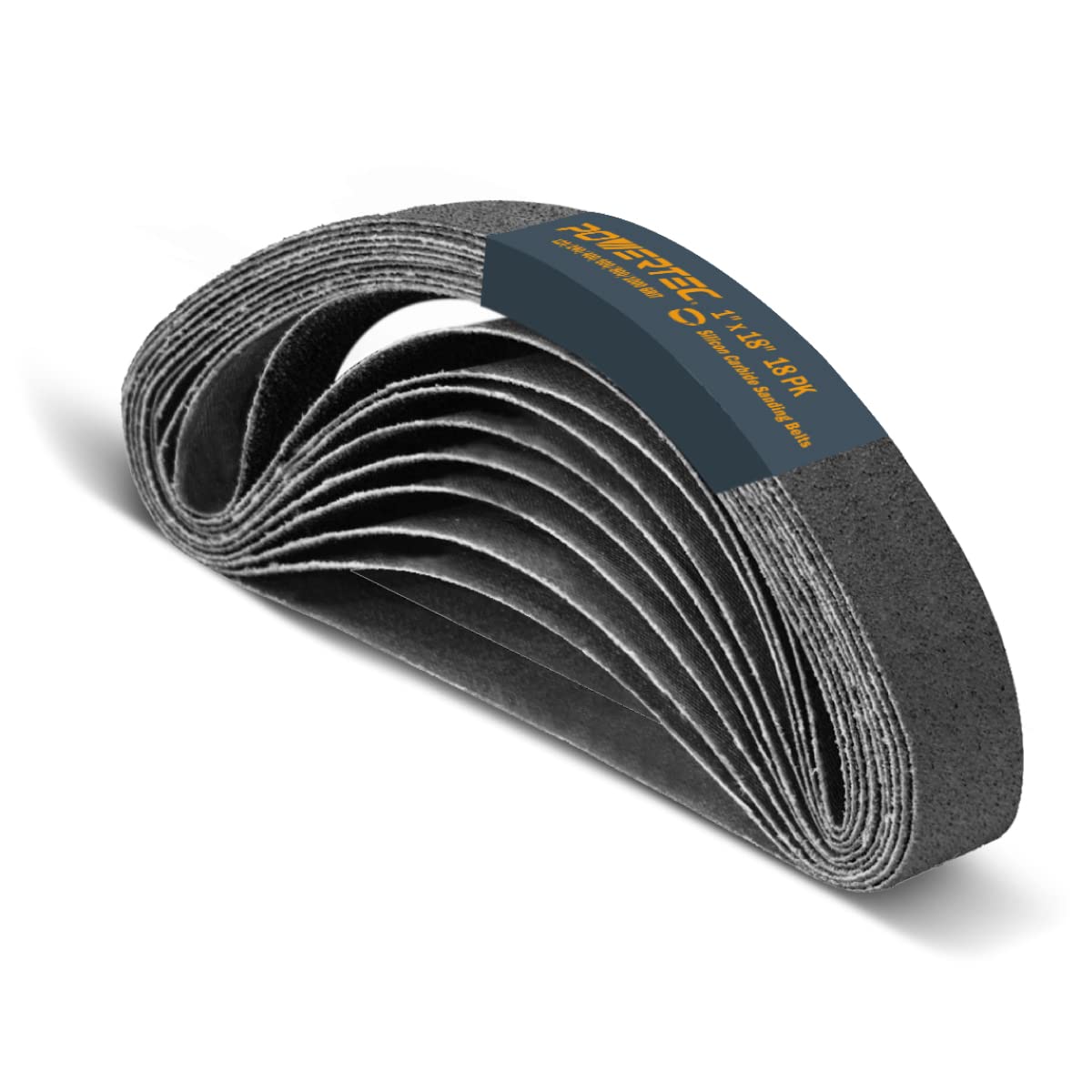 POWERTEC 46003 1 x 18 inç zımpara kayışları, 3 adet 120/240/400/600/800/1000 irmik, 18PK, silikon karbür çeşitli bıçak bileme kemer kiti iş için keskin WSSAKO81112 bıçak öğütücü eki