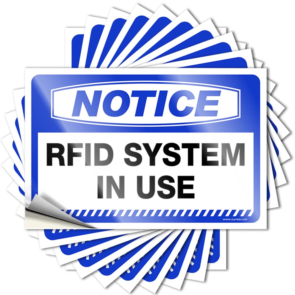 Sticker Porch Decorations Waterproof Vinyl Sticker | Notice RFID System in Use Rock Helmet for Darts DIY Projects(12X18CM)