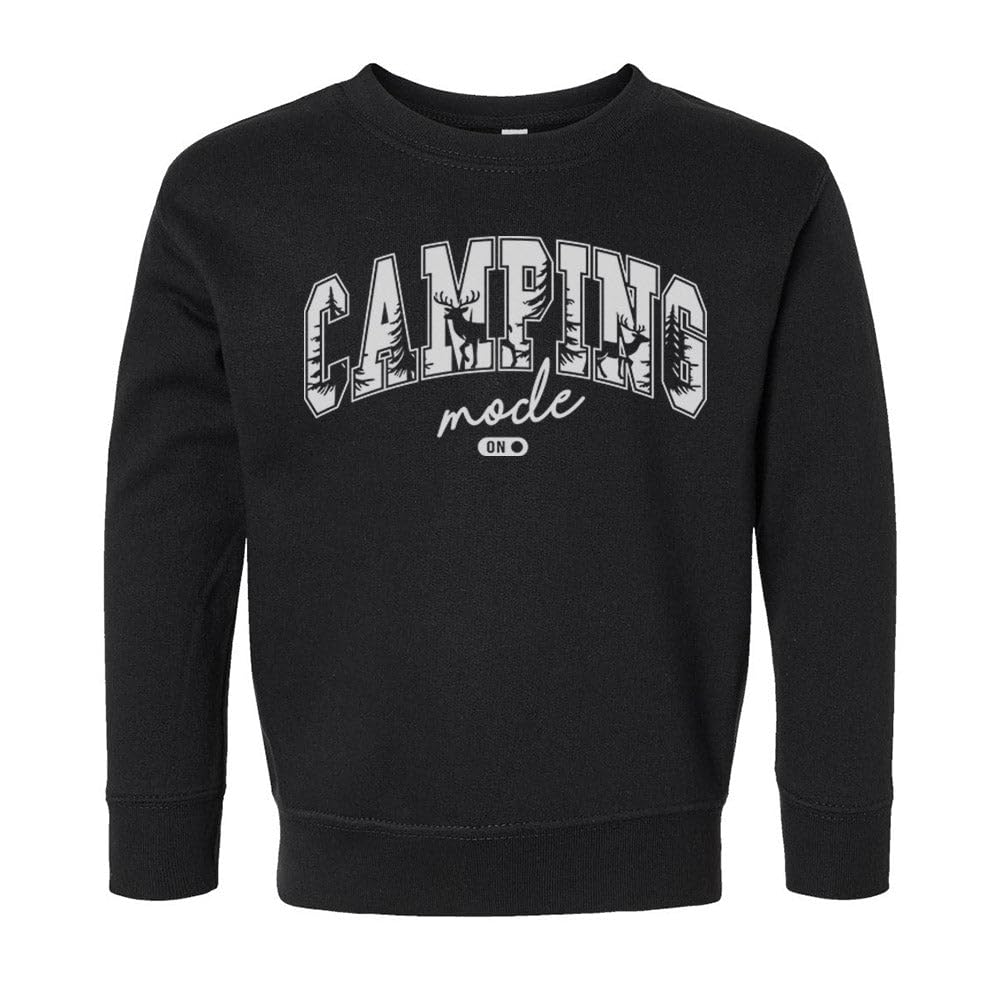 Camping Mode On Kids Sweatshirt Toddler 4T Black