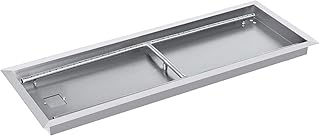 VEVOR Fire Pit Pan Stainless Steel Rectangular Fire Pit Pan and Burner 37.5x14 Inch, Built-in Fire Pit Pan Both for Propane Gas & Natural Gas Suitable for Indoor & Outdoor Use, 150K BTU