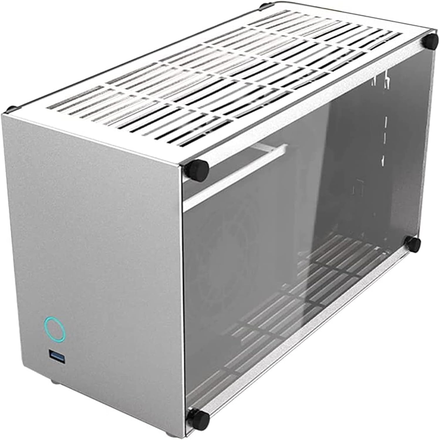 PC Open Case DIY Mini Open Aluminium Alloy ITX 17 x 17 cm Motherboard