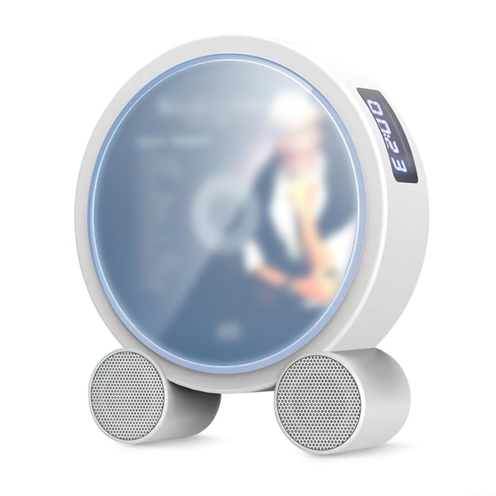 Reproductor de CD portátil, altavoz inalámbrico con elegante diseño de grano de madera, para reproductor de álbum de música compacto, decoración del hogar, blanco (grano de madera)