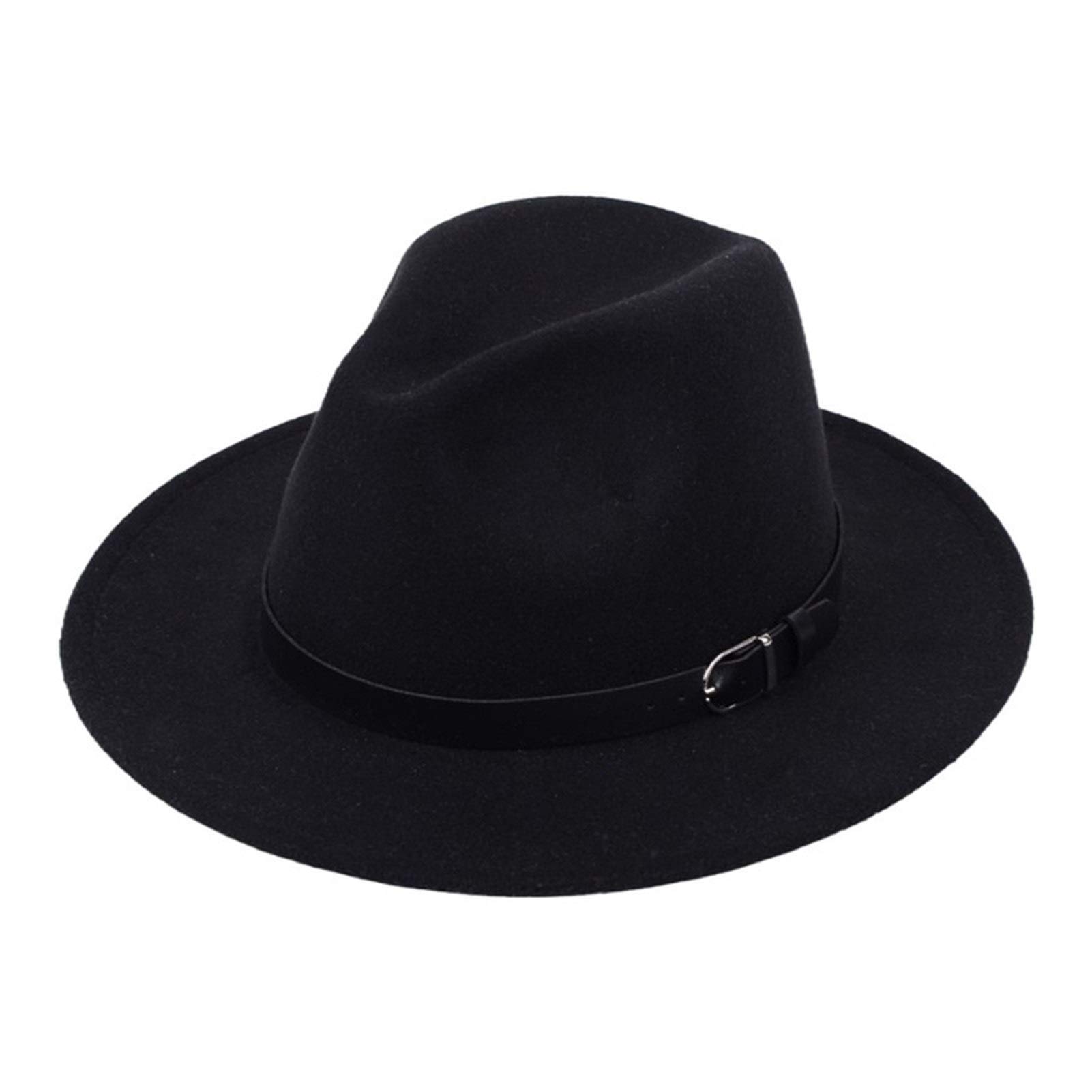 Jbivww Men's Black Hat Wo Winter Felt Hats Fashion Jazz Hat Chapeau (Color : )
