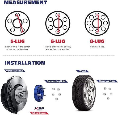 Miniatura 9 de KSP - Espaciador de rueda de 1.5 pulgadas para Wrangler JLJLU Gladiator JT 2019-2024, espaciador de aluminio 5X5 para Grand Cherokee Durango