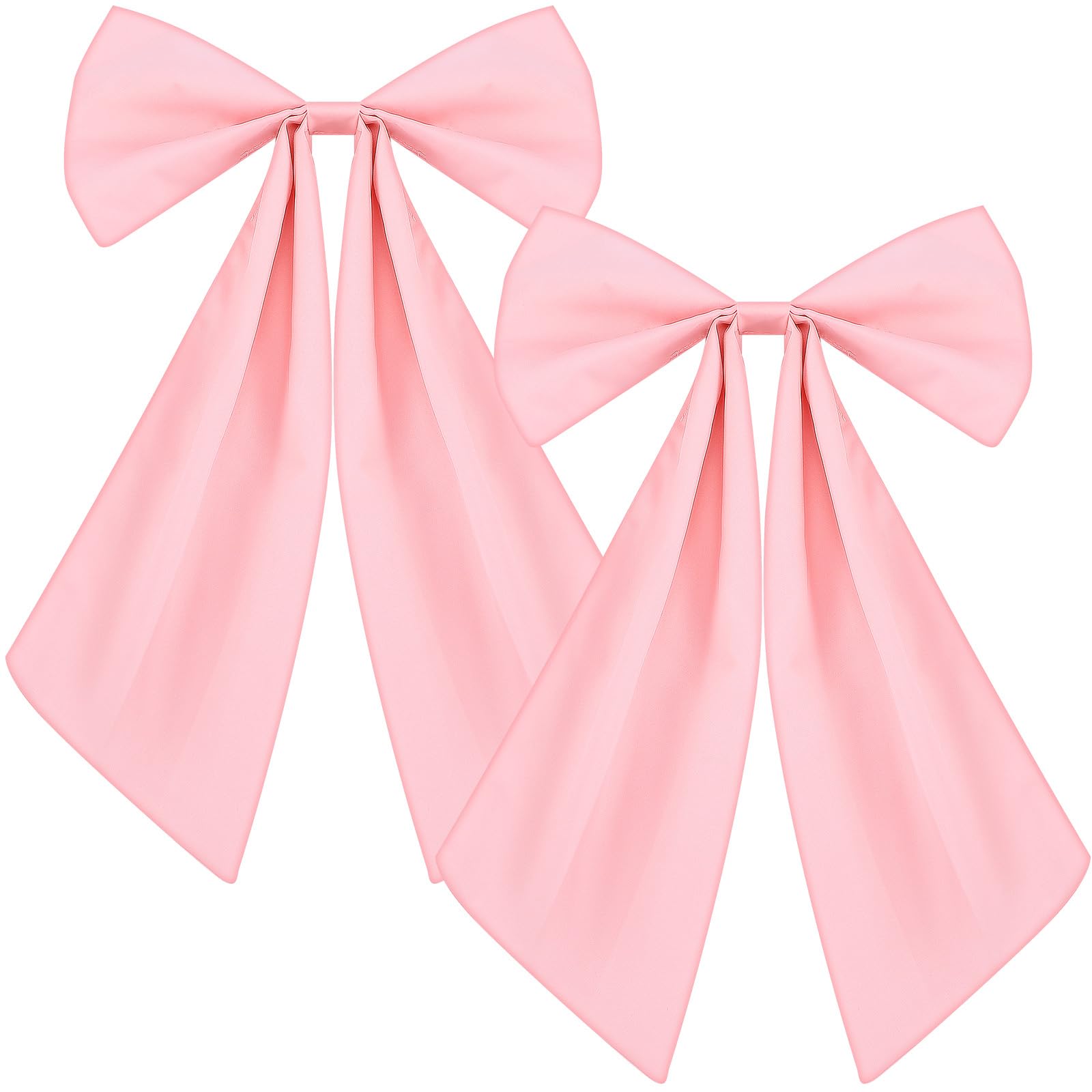 Zeyune 2 Pcs Large Pink Bows Decorations Coquette Party Decors 11 x 16 Inches Polyester Big Curtain Door Wall Bows Decors with String for Coquette