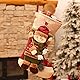 byou Nikolausstrumpf,Weihnachtsstrumpf Baumwolle und Leinen Große Öffnung mit weihnachtlicher Stickerei für Weihnachtsbaum Kaminwand Dekorationen