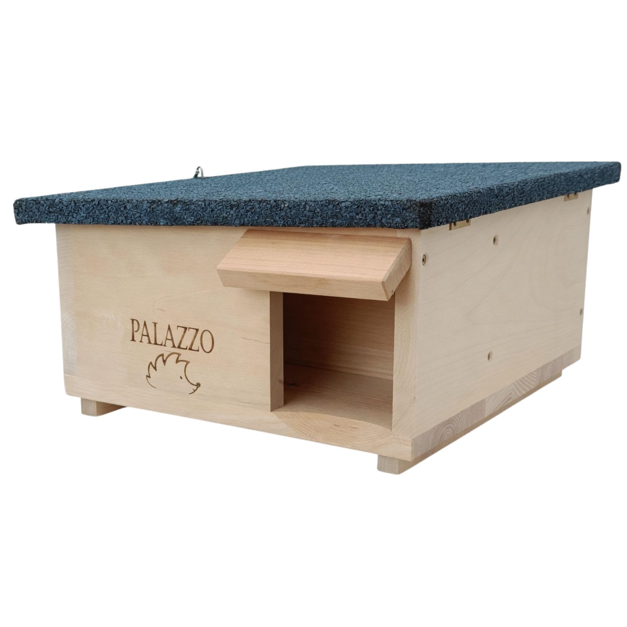 Dokkodo Igelhaus wetterfest aus Holz – Igelhotel & Winterquartier mit Labyrinth-Eingang – Sicherer Unterschlupf für Garten, 47 × 45 × 26 cm Palazzo