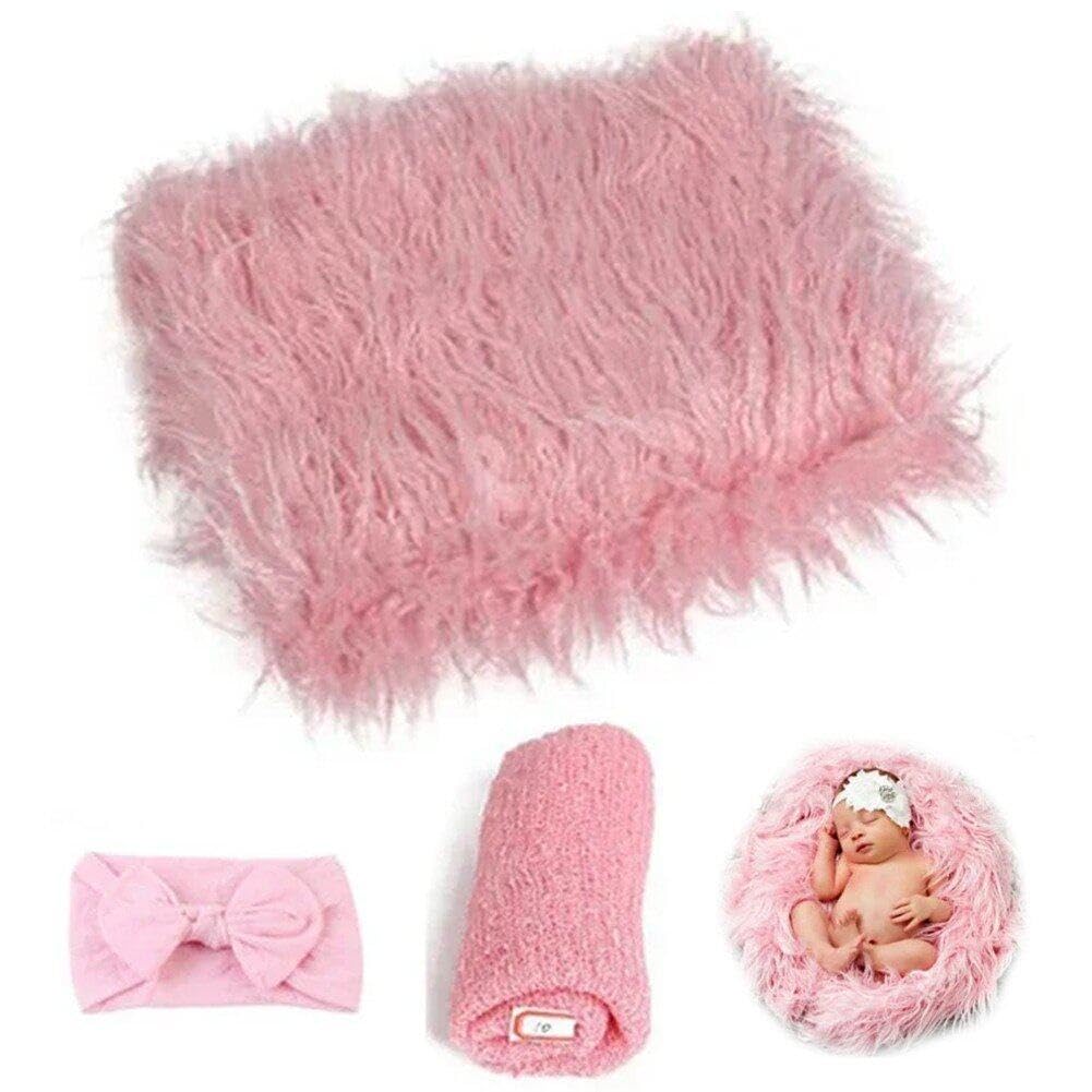 Glixoft Newborn Photography Props Baby Wrap Mat Comfortable Wrap Blanket Fluffy Blanket Photography Wrap Mat for Girls Boys